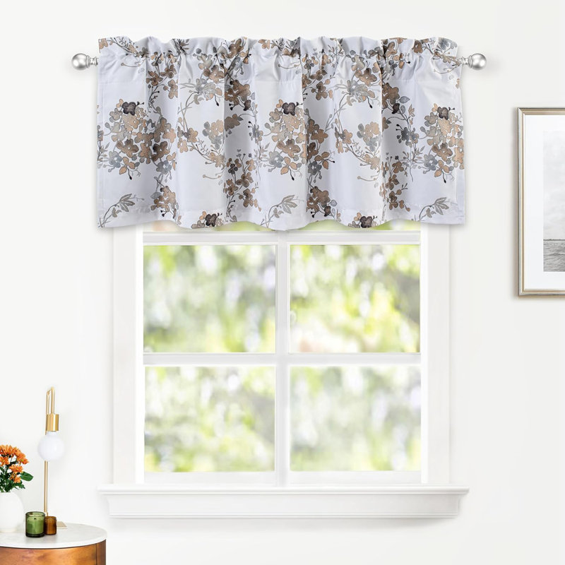 Cantonnière florale en polyester sur mesure, L 52 po x H 18 po