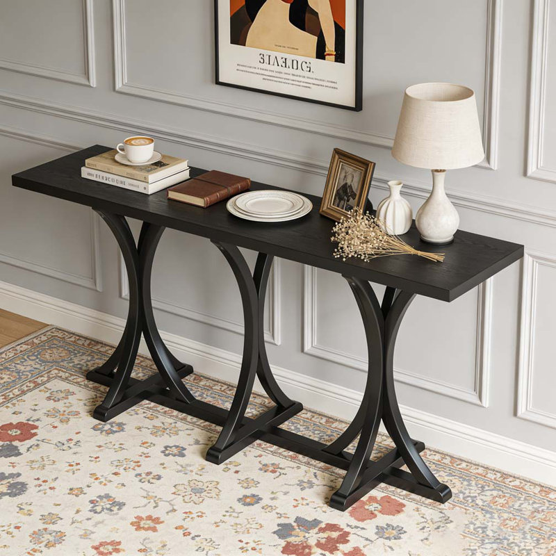 59.8'' Wooden Console Table, Black