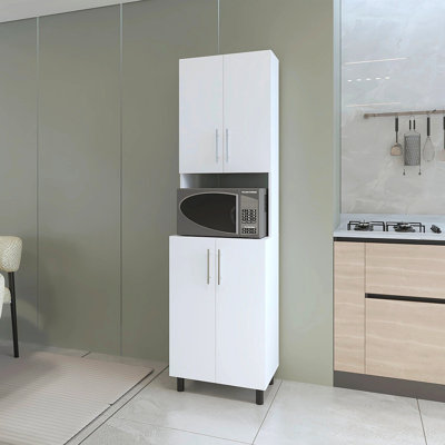 Garde-manger double blanc avec rangement ouvert