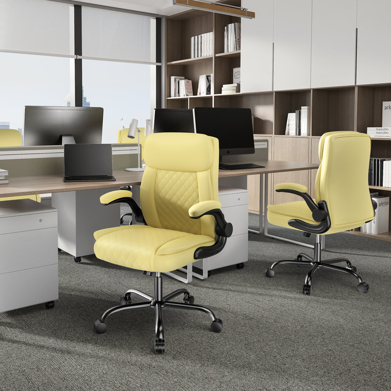 Home Office Chair, 330LBS Big and Tall Heavy Duty Design, Ergonomic High Back Lumbar Back Support With Extra Wide Seat, High Back Ergonomic Leather Computer Chair With Padded Armrests