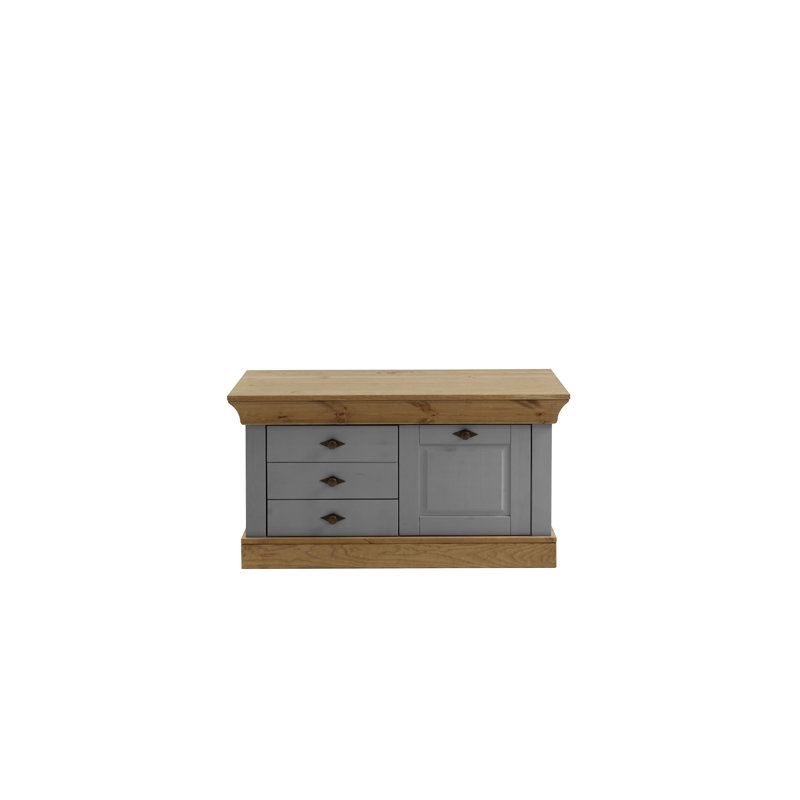 Falkville Upholstered Storage Bench, Grey/Tortilla