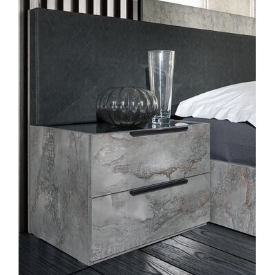 Araddhna 2 - Drawer Nightstand in Gray -  VIG Furniture, VGACFERRARA-NS