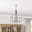 Grand lustre campagnard à 5 lumières pour salle à manger
