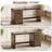 60" Fluted Home Office Desks With Storage, Modern Executive Desk Computer Desk With Drawer & Cabinet, Wood Work Desk For Office, Bedroom, Study, Living Room-2117036908