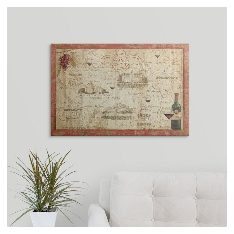 «Yokoyama Wine Map», impression de Daphne Brissonnet, H 20 po x l 30 po x p 1,5 po, Toile