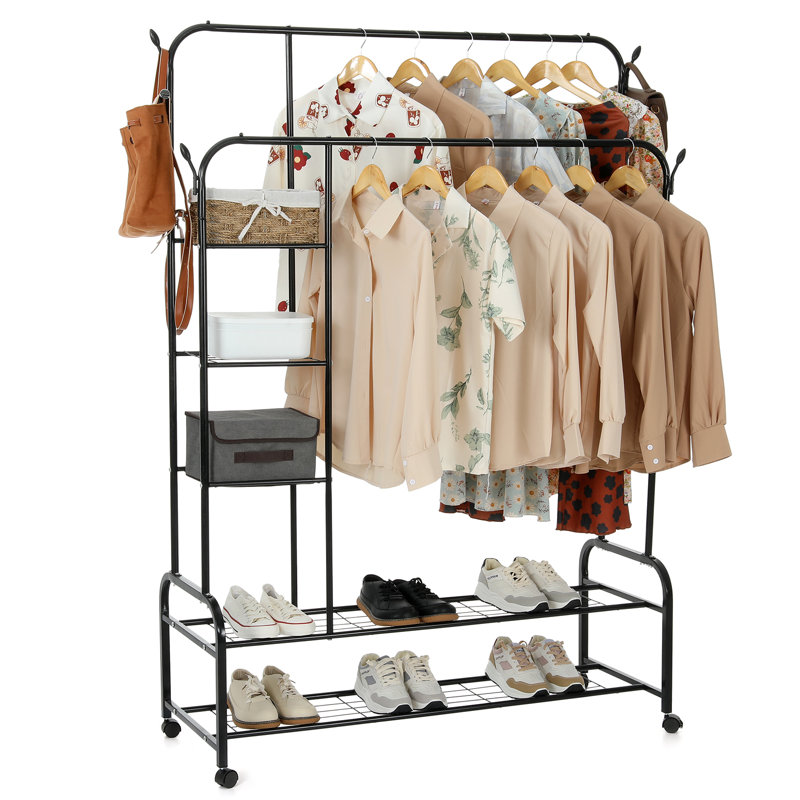 Merc 47.2'' Metal Rolling Clothing Rack