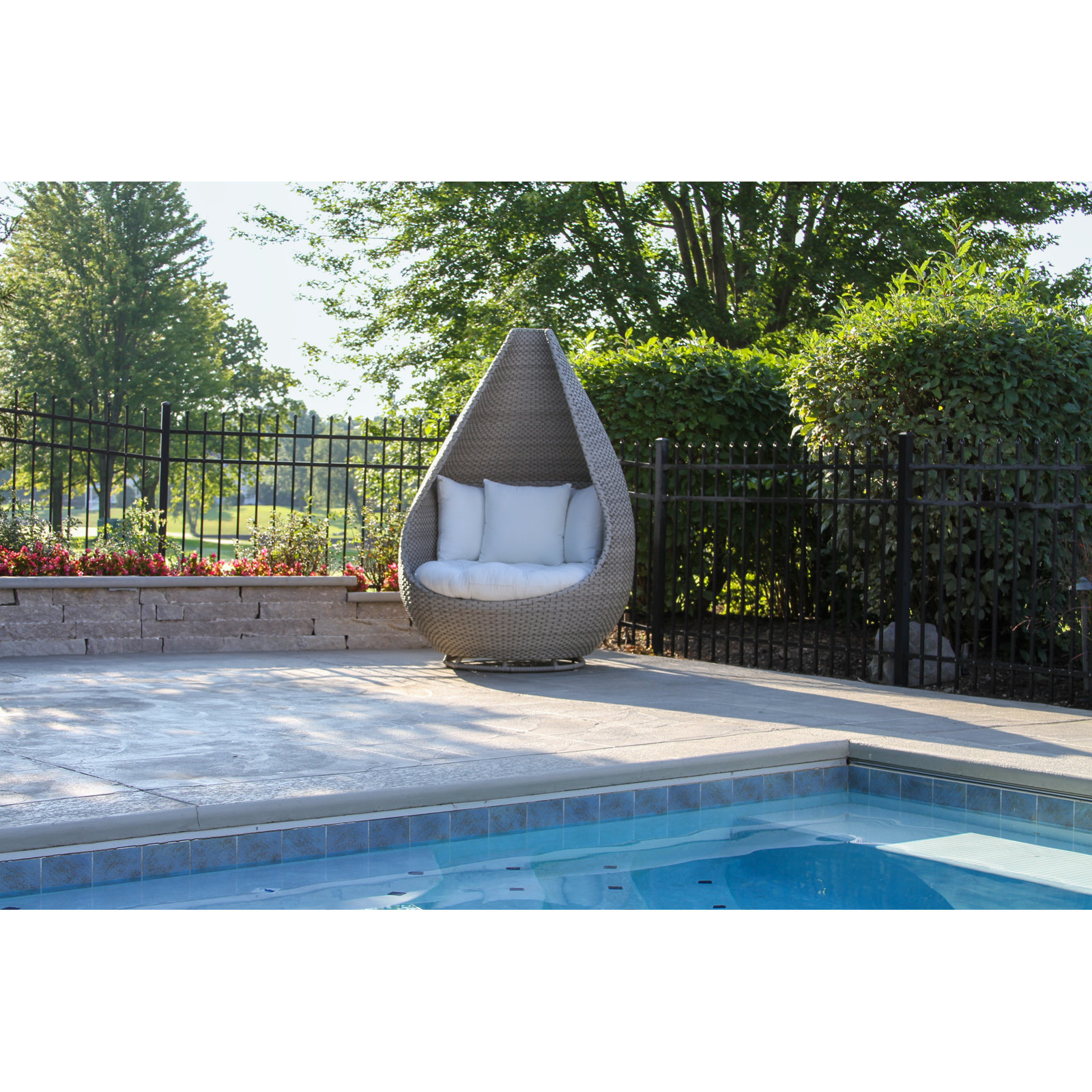 Grey Wicker Outdoor Egg Chair