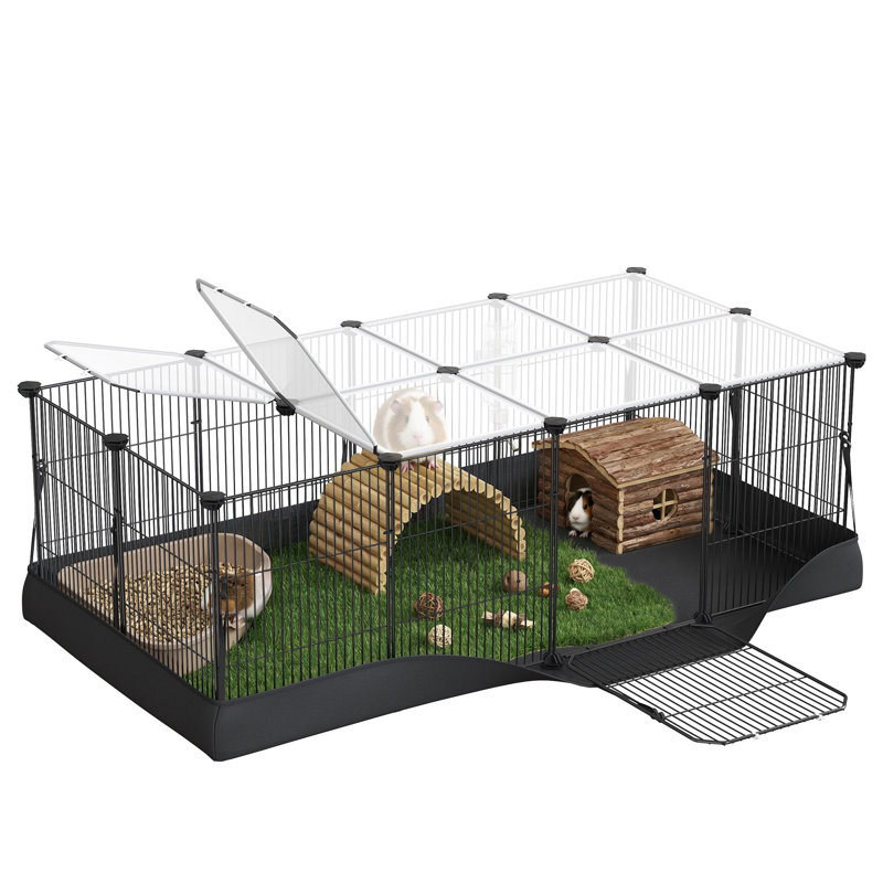 Parc pour petits animaux avec doublure imperméable avec portes supérieures et latérales