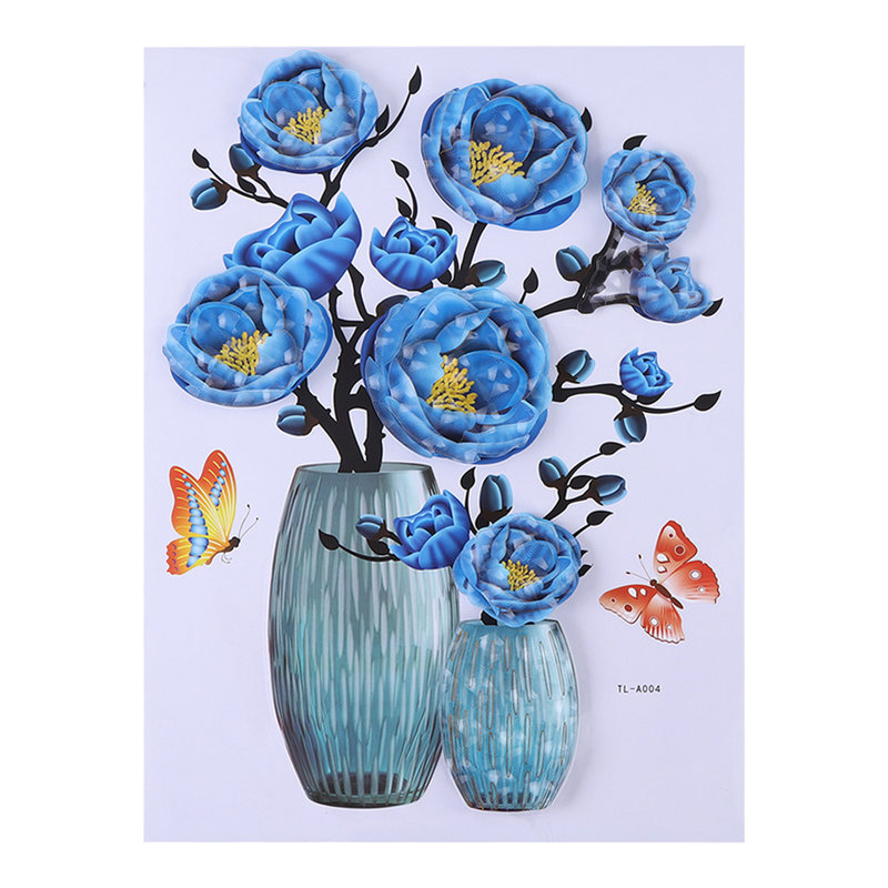 Décoration murale autocollante pour réfrigérateur 3D DIY Vase