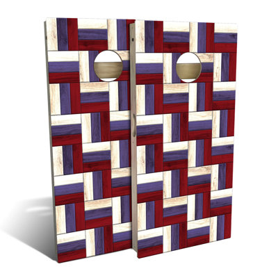 Patriotic Pattern Cornhole Board Set | Includes (2) Boards, (8) Bags & Optional Accessories