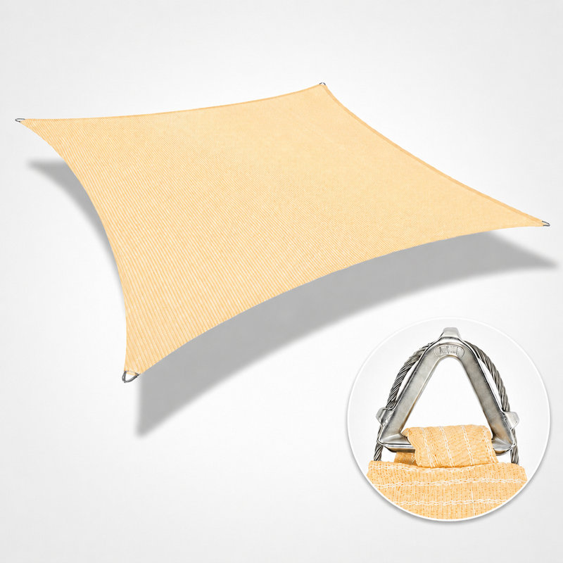 Voile d'ombrage carré Amgo Pro Ring, 24 pi x 24 pi , Beige