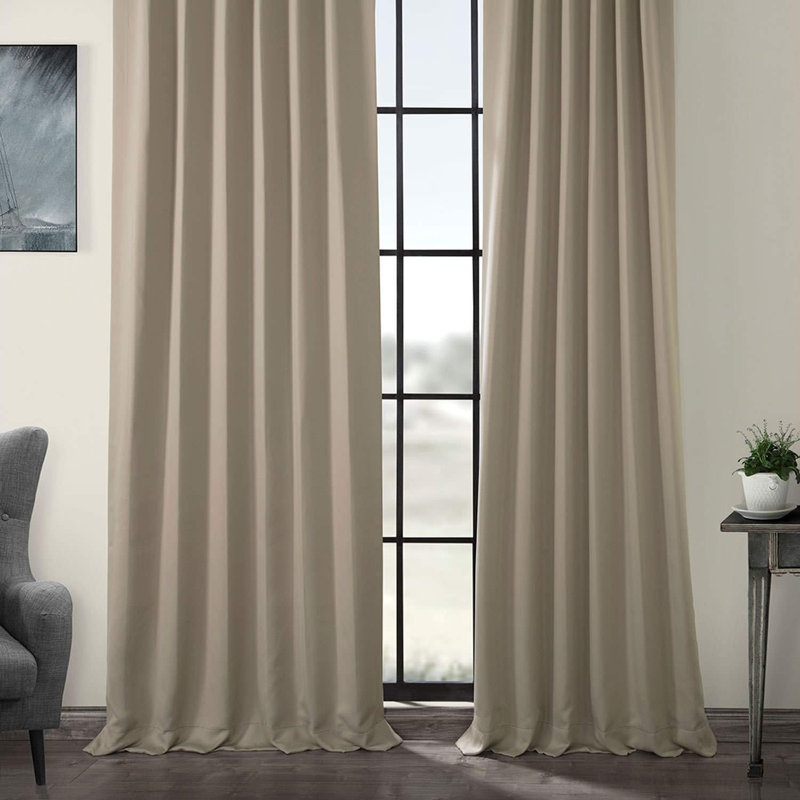 Betria 50" W Polyester Room Darkening Single Panel Curtain, 50" W x 96" L, Classic Taupe