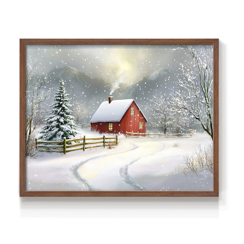 «Chirstmas Art» - DCCXLV - Reproduction encadrée - Restickable, H 8 po x l 10 po, Noyer