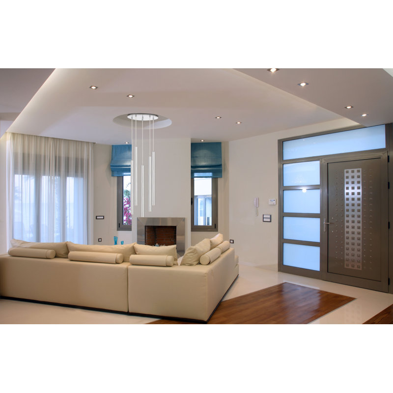 Bowning 5 - Light LED Cluster Pendant, Chrome