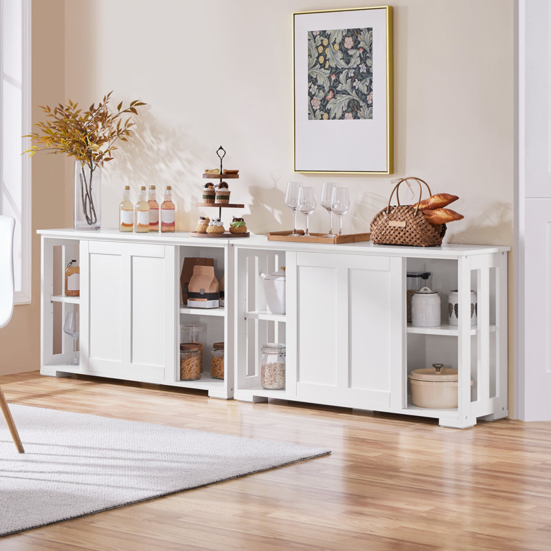 107cm Multifunctional Sideboard with Concealed Storage, White