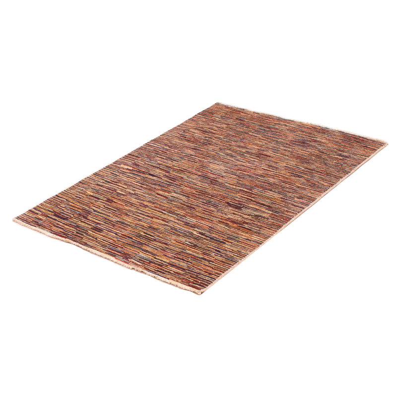 Tapis unique en laine noué à la main brun / rouge nouvel âge 4 pi x 6 pi Mccraney
