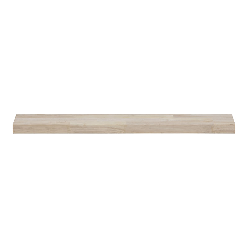Unfinished Hevea Prong Floating Shelf, 1.5" H x 48" W x 6" D