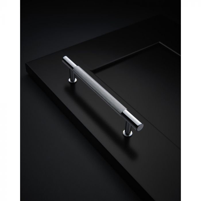 Beliza Knurled Bar Pull, Polished Chrome, 6 5/16"