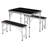 Redcliffs Foldable Camping Table Set With 2 Benches Black