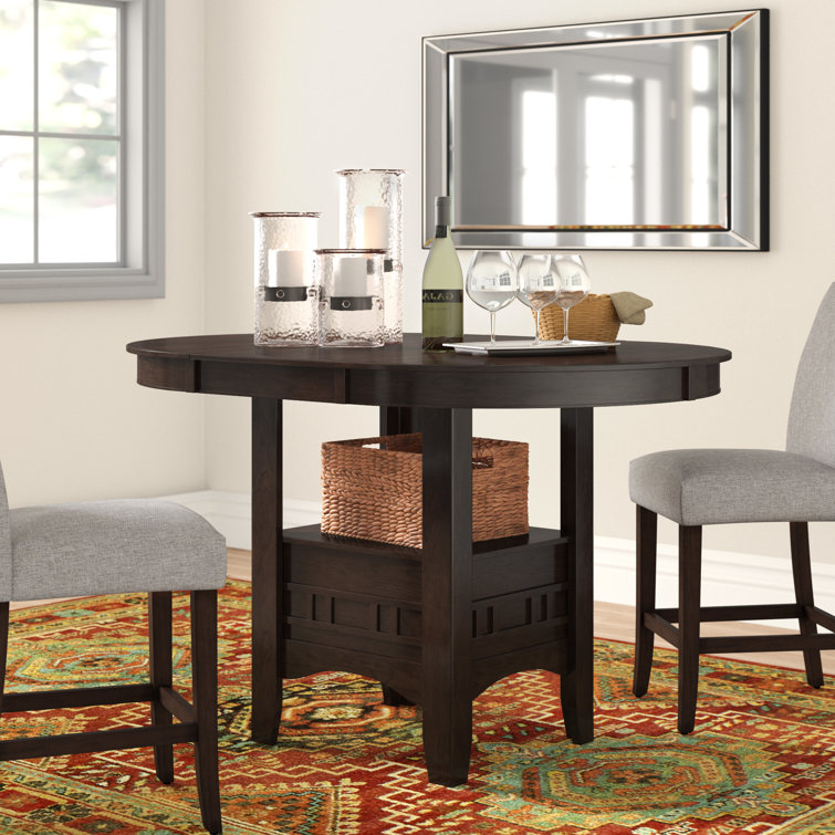Louroukina Extendable Round Unfinished Solid Wood Base Dining Table
