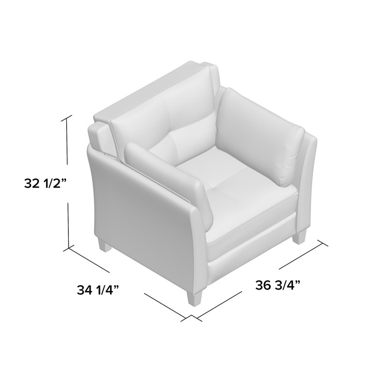 Fauteuil Bella, Similicuir brun