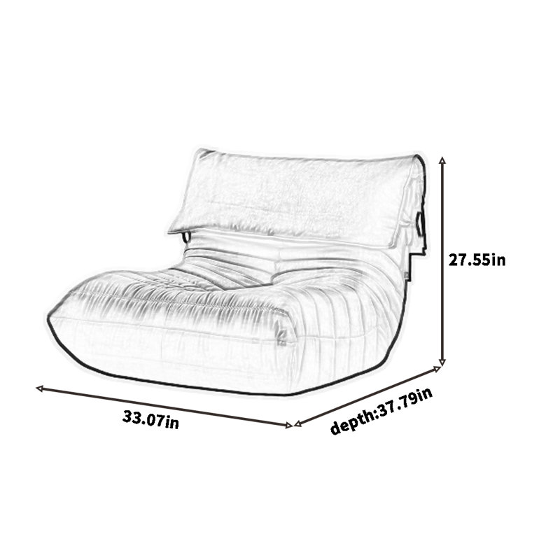 Canapé rétro paresseux chenille, Suède gris clair