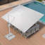 Grand parasol rectangulaire rectangulaire en porte-à-faux économique avec base blanche 10 pi x 13 pi Pole-11129433-247891257