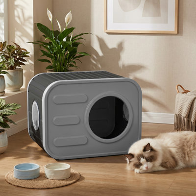Decorative Resin Cat House – Outdoor & Indoor Weatherproof Shelter, Camera-Shaped, Easy Clean