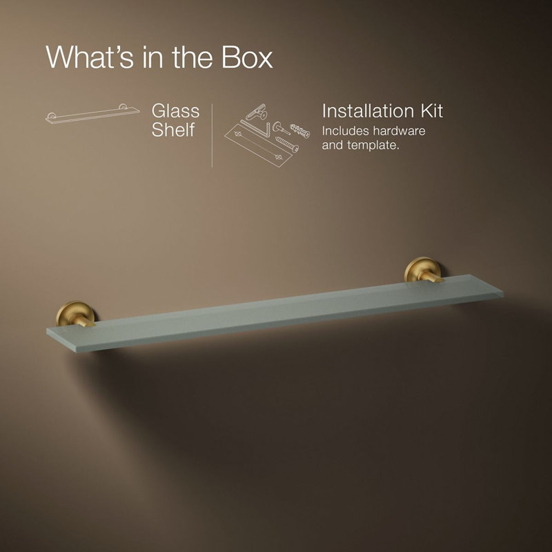 Purist® Recessed Wall SHelf, Matte Gold