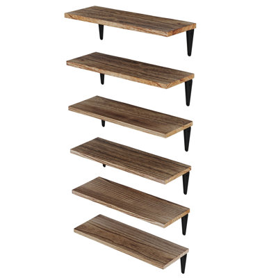 Ternate 6 Piece Wood Bracket Shelf