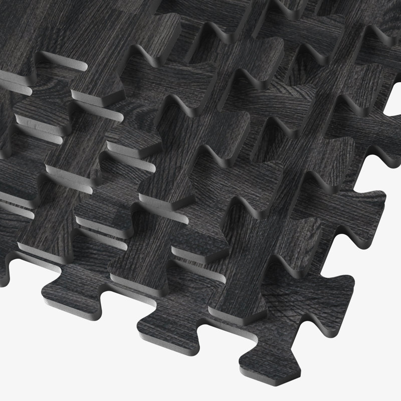 Black 3/4 Inch Thick EVA Foam Interlocking Gym Floor Tiles