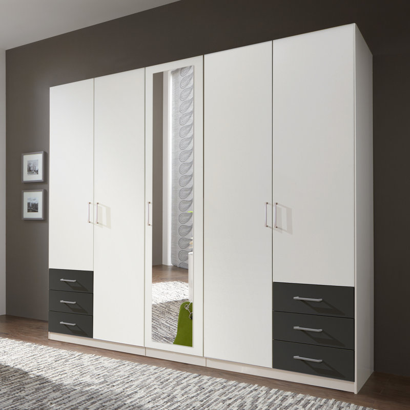 Wibeke 5 Door Manufactured Wood Wardrobe, Black