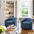 Amdanda Upholstered Swivel Barrel Chair Metal Linen Accent Chair-1164065906