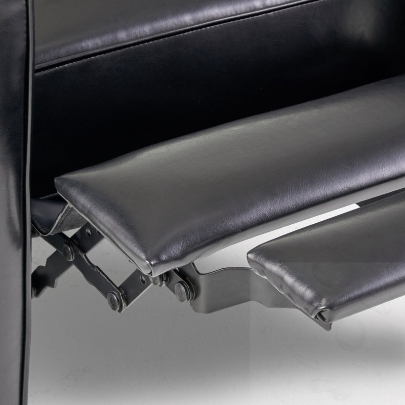 Fauteuil inclinable rembourré réglable avec repose-pieds extensible, Noir
