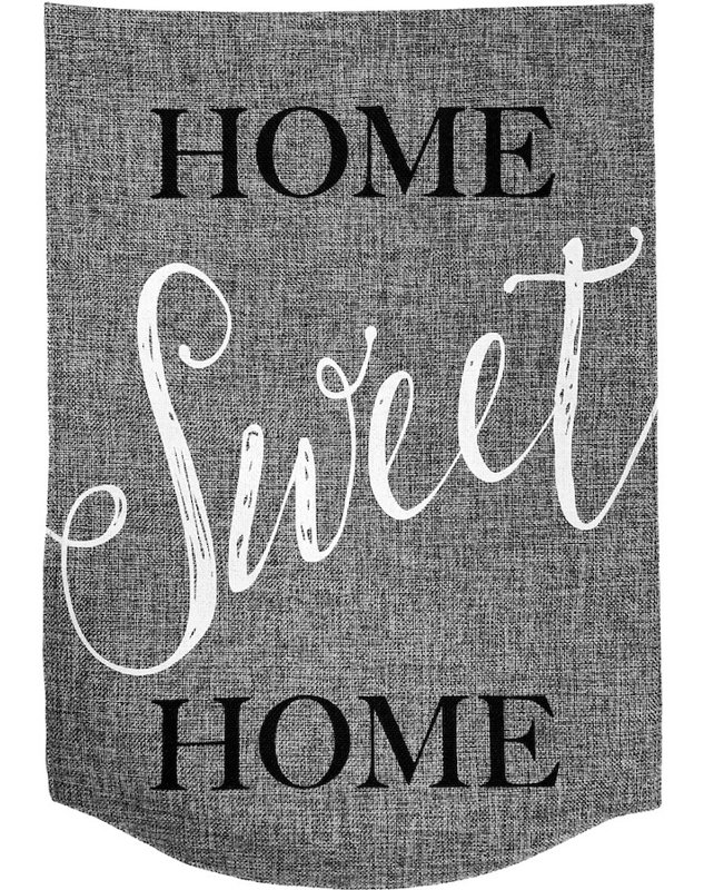 Drapeau de jardin en toile de jute Home Sweet Home