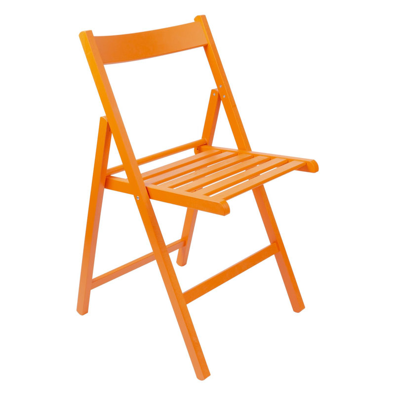 Harbour Housewares - Beech Wood Folding Chair, Orange