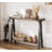 2-Tier Sofa Table, Entryway Table With Storage Shelf, V-Shaped Leg Design, Farmhouse Console Table With Metal Frame, Multipurpose Accent Furniture For Living Room Bedroom Couch Hallway Grey-400193305