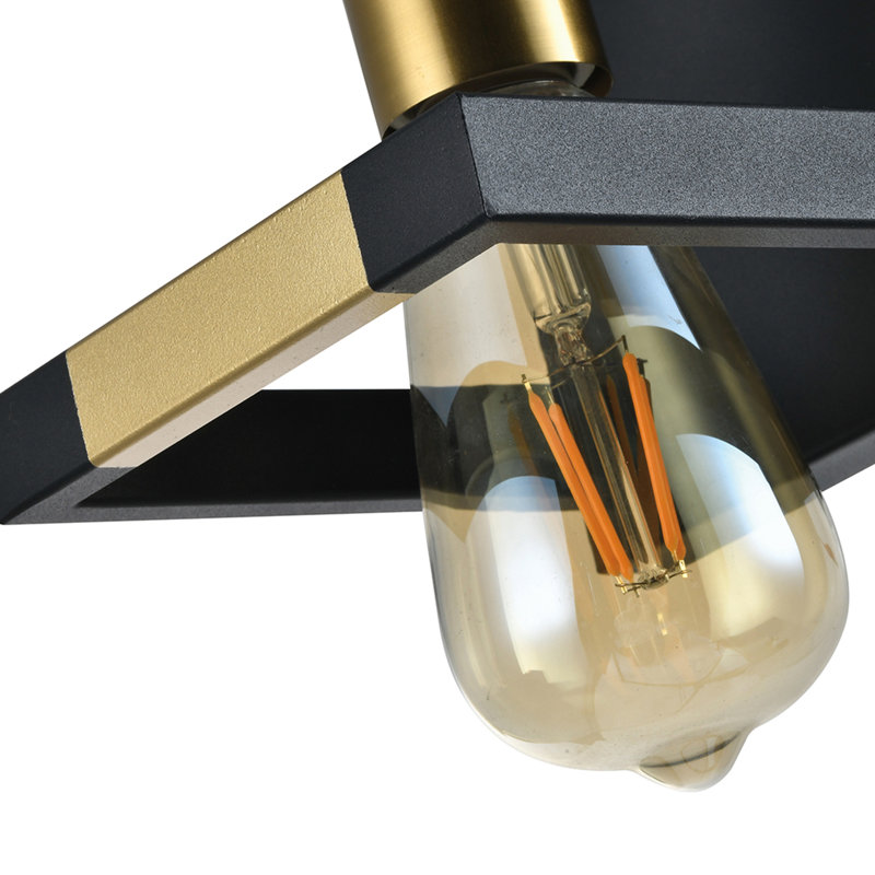 1 - Light Dimmable Black/Gold Metal Sconce