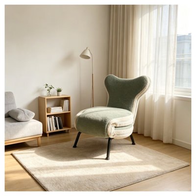 Méridienne pliable verte avec revêtement en velours Teddy et structure en métal
