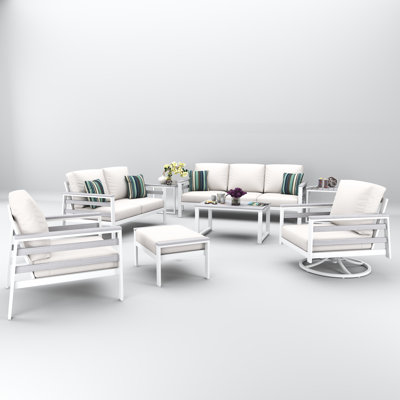 Townsend 7 Person Seating Group With Sunbrella Cushions by Birch Lane