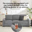 Canapé 83 places l 83,86 po Snowfleece, canapé Mordern avec 2 porte-gobelets (gris)-1742297695