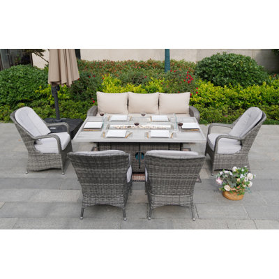 Alseepa 9 - Person Patio Conversation Set with Cushions