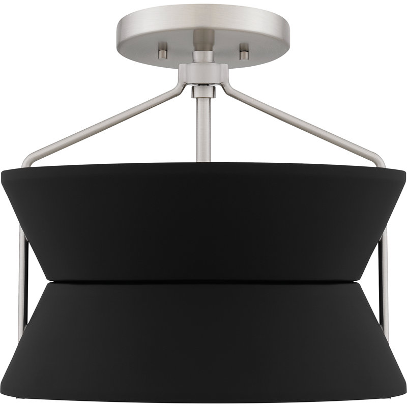 Montz 2-Light Brushed Nickel Semi-Flush Mount Light