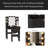 Makeup Vanity Desk With 10 Hollywood Bulbs, Fluted Dressing Table With Charging Station, 2 Drawers And 4 Open Shelves, Hairdryer Holder, Padded Stool With Storage