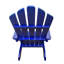 Chaise bleue confortable, fabriquée en bois de peuplier, idéale pour le jardin.