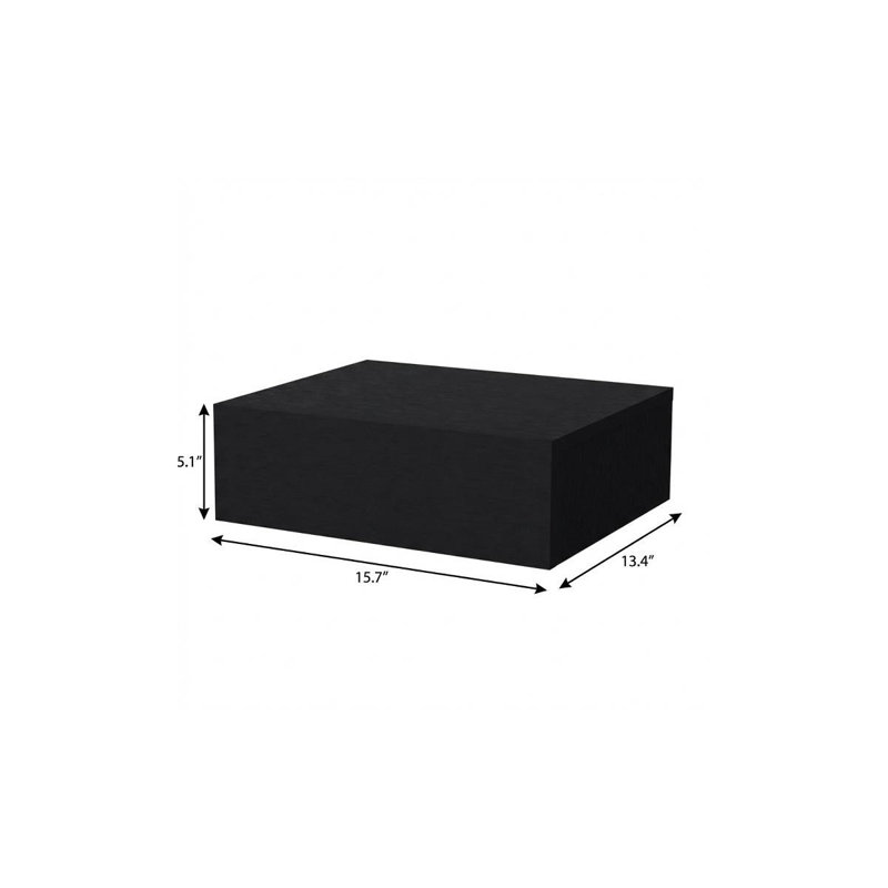 16" Black Wood One Drawer Floating Nightstand, Black