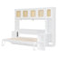 Lit escamotable double avec bureau et armoires en rotin, lit mural peu encombrant pour le bureau personnel, blanc chaud-133268270