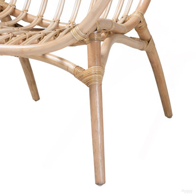 Modern Bohemian Natural Brown Rattan Arm Chair