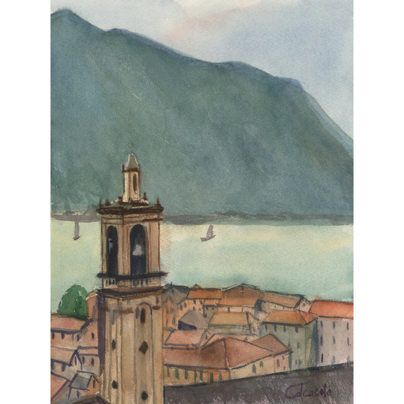 Tamarr Lake Como Village by Stephen Calcasola - Wrapped Canvas Print, 46 cm H x 30 cm W