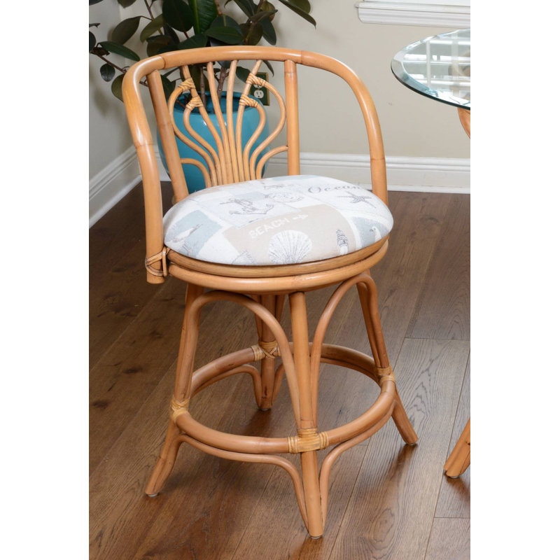 Conagh Swivel Upholstered Counter Stool, Counter Stool (24” Seat Height), Antique Honey